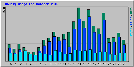 Hourly usage for October 2016