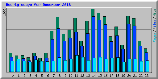 Hourly usage for December 2016