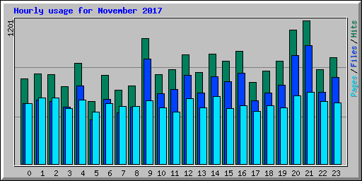 Hourly usage for November 2017